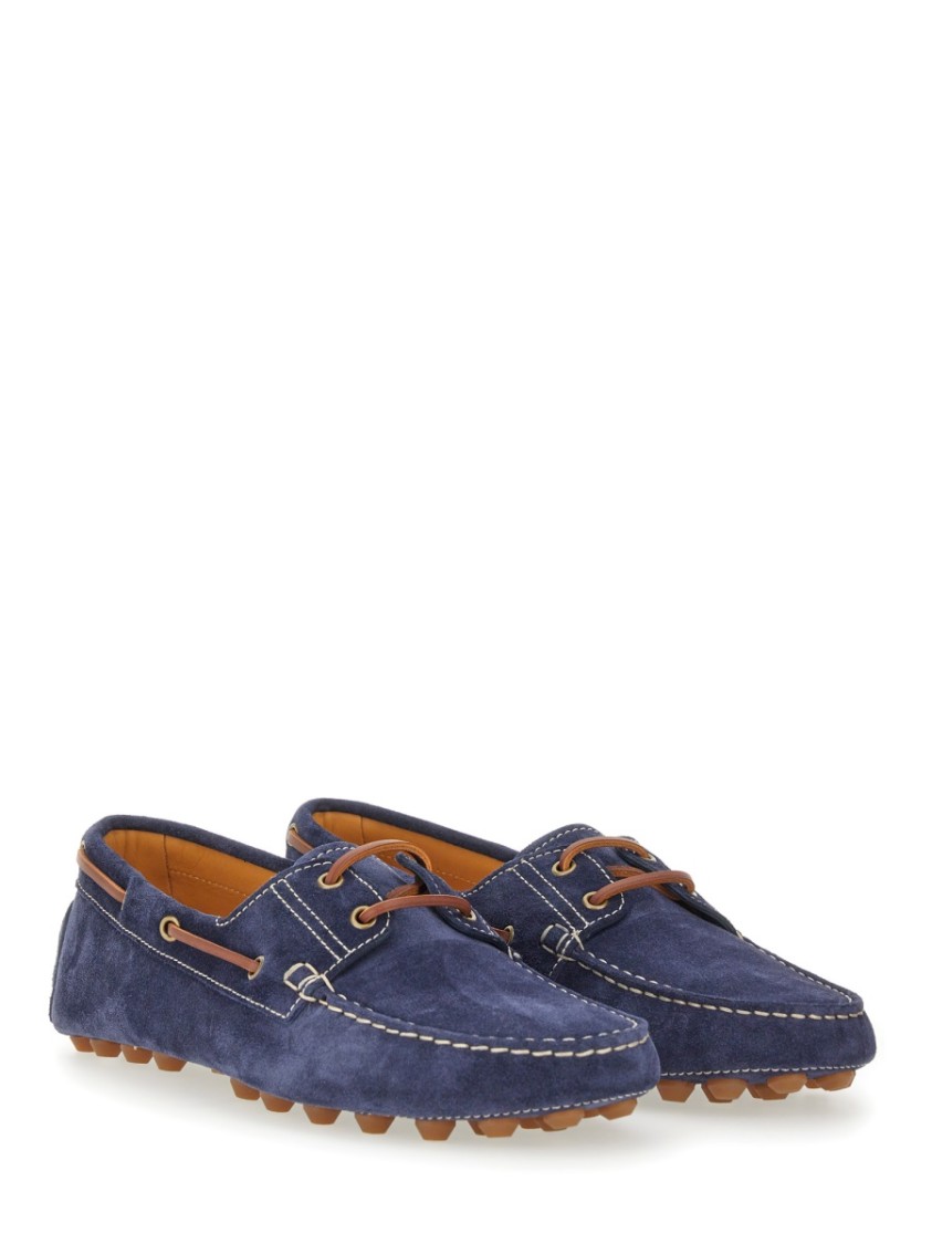 Tod's Classic Blue Calfskin Loafer Blauw