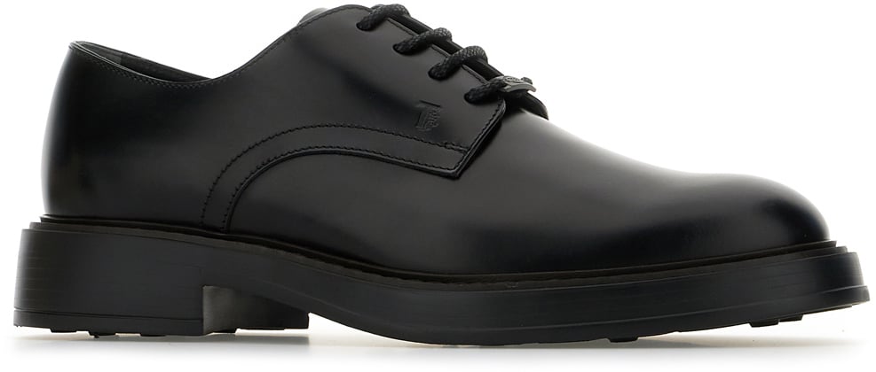 Tod's Black leather lace-up Zwart