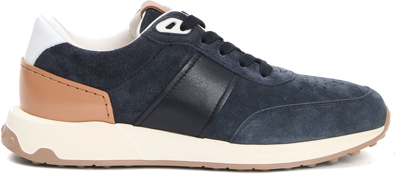 Tod's Running Camoscio Blu Spoiler Cuoio Blauw