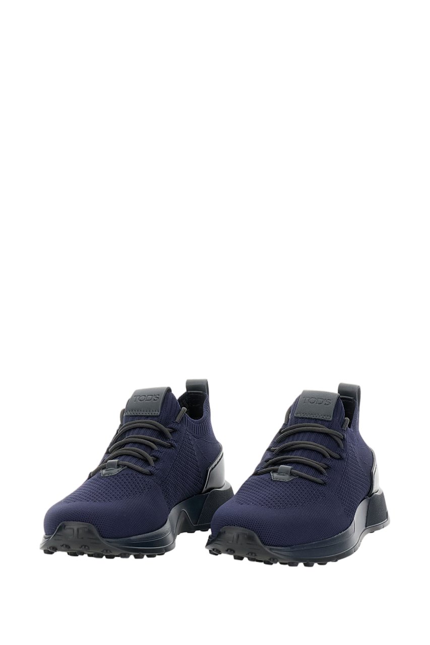 Tod's Mid-Volume Sneakers with Technical Fabric and Chunky Sole Blauw