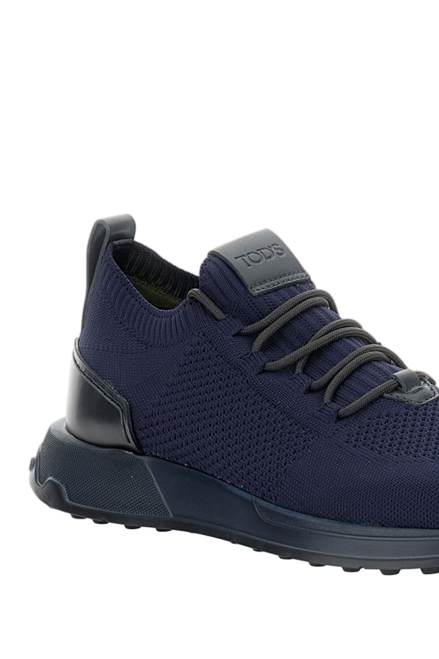Tod's Mid-Volume Sneakers with Technical Fabric and Chunky Sole Blauw
