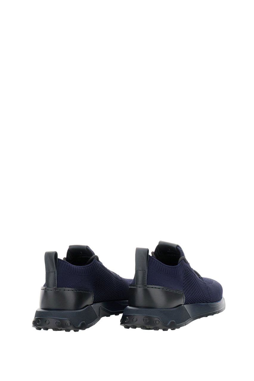 Tod's Mid-Volume Sneakers with Technical Fabric and Chunky Sole Blauw