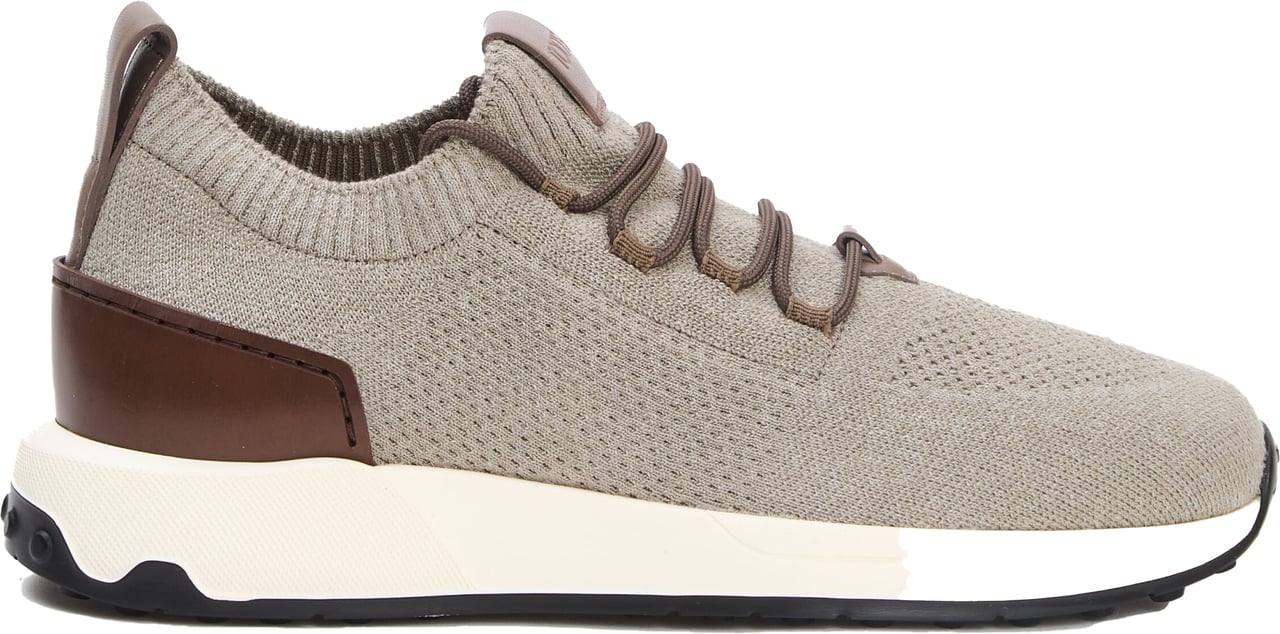 Tod's Running Tessuto Grigio Spoiler Cuoio Grijs