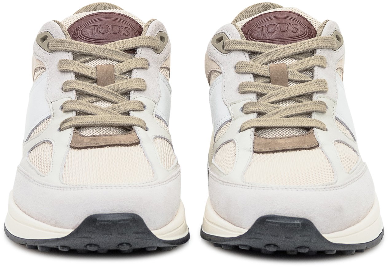 Tod's Tod s Sneakers in Pelle e Tessuto Beige Divers
