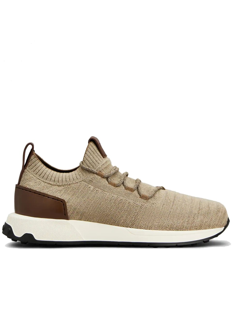 Tod's Beige Calzature Knitted Chevron Sneakers Neutraal