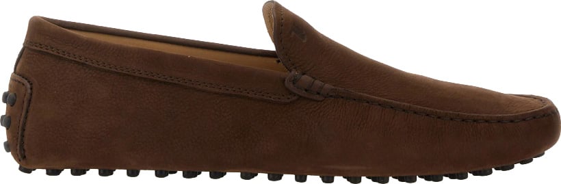 Tod's Rubberized Moccasin Leather Shoes Zwart