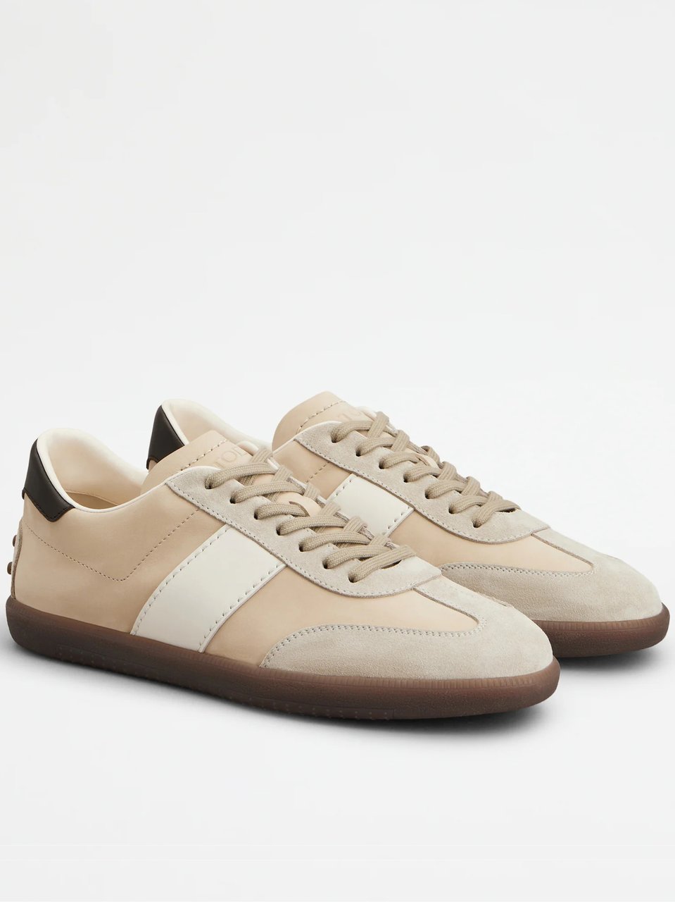 Tod's Beige Calzature Low-Top Leather Sneakers Neutraal