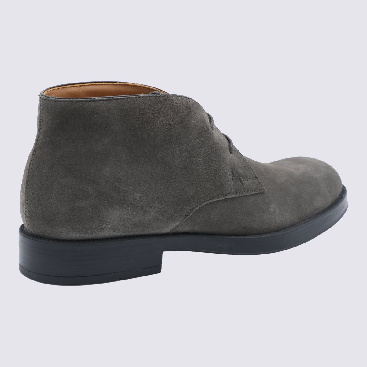 Tod's Mid-Ankle Suede Boots with Lace-Up Closure Grijs
