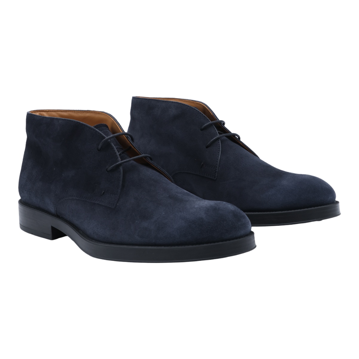 Tod's Minimalist Lace-Up Suede Boots with Contrasting Lining Zwart