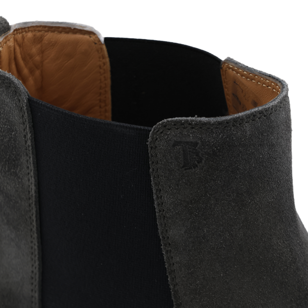 Tod's 'Chelsea' Grey Suede Leather Ankle Boots Zwart