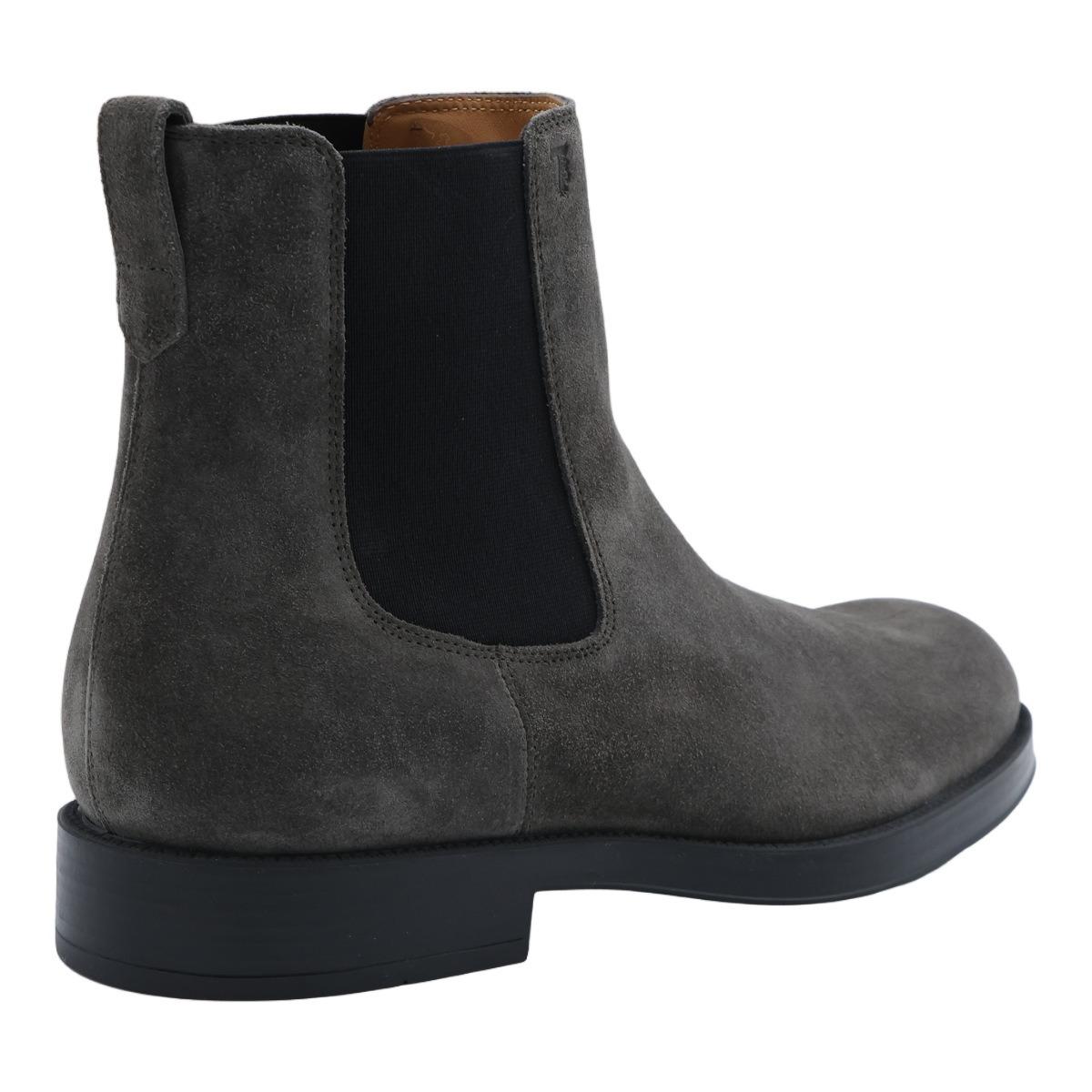 Tod's 'Chelsea' Grey Suede Leather Ankle Boots Zwart