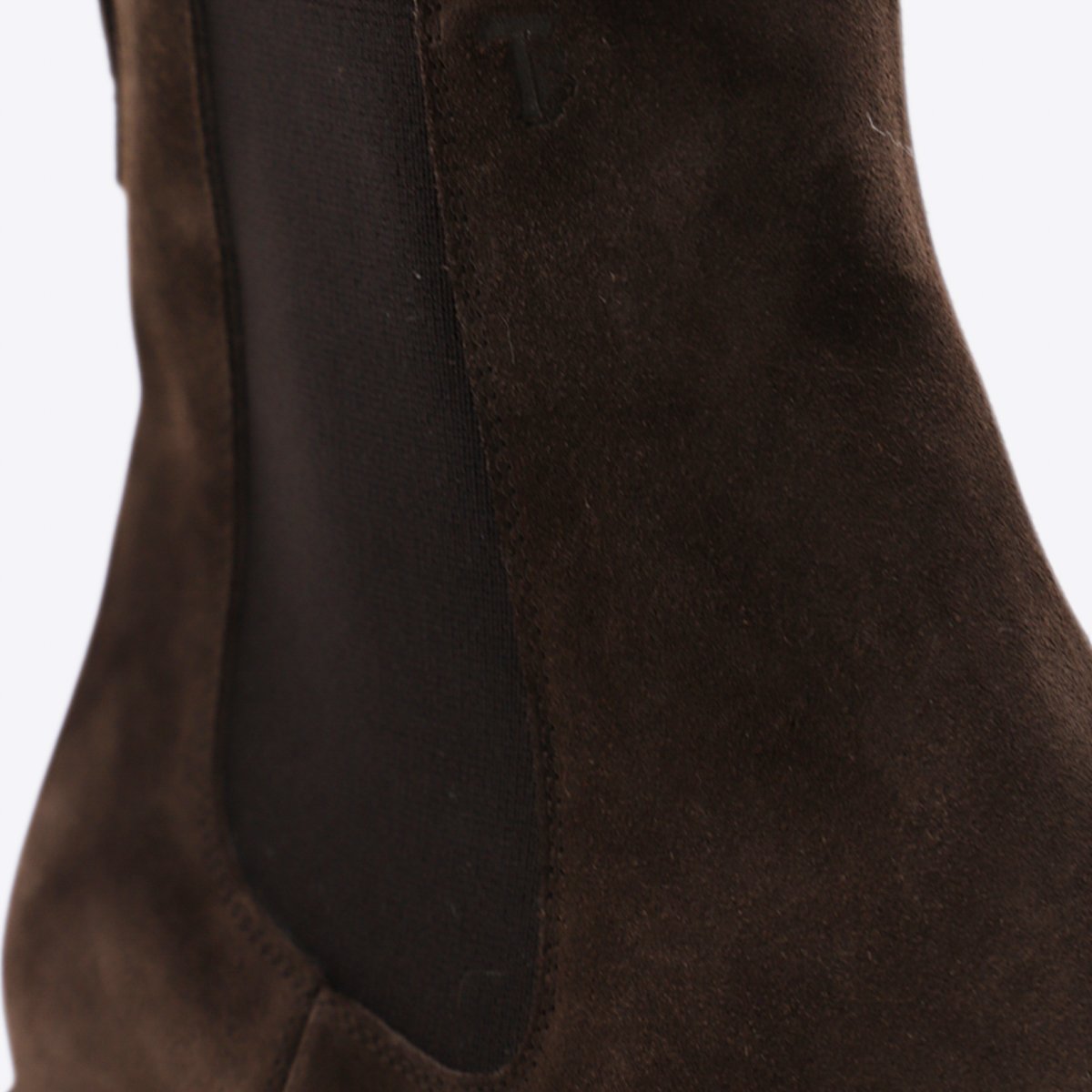 Tod's Dark Brown Suede Chelsea Boots with Minimalist Design Zwart