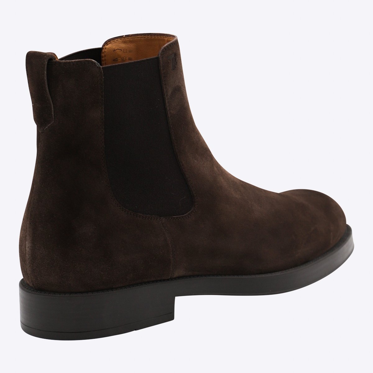 Tod's Dark Brown Suede Chelsea Boots with Minimalist Design Zwart