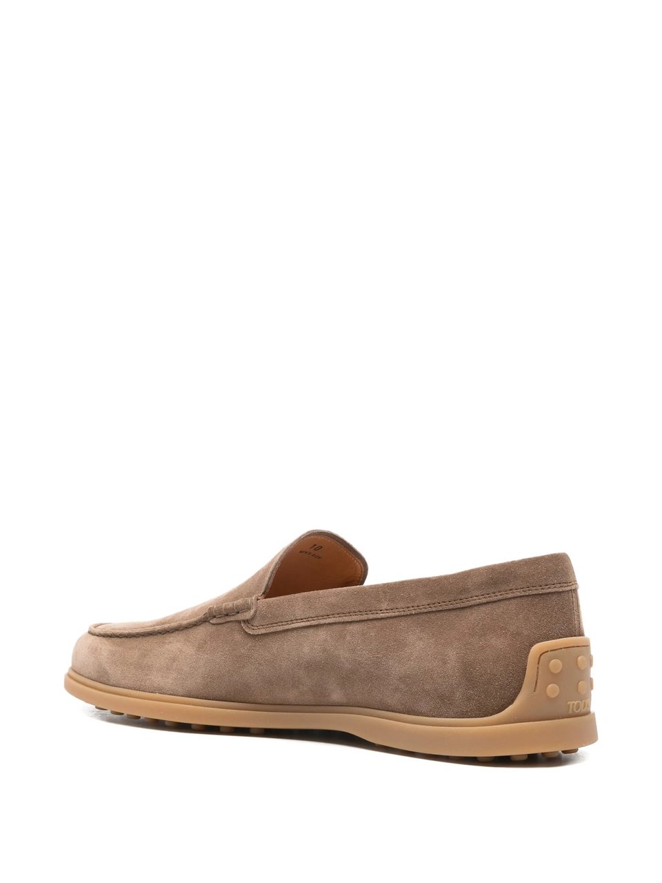 Tod's Taupe Calzature Suede Rounded Toe Loafers Bruin