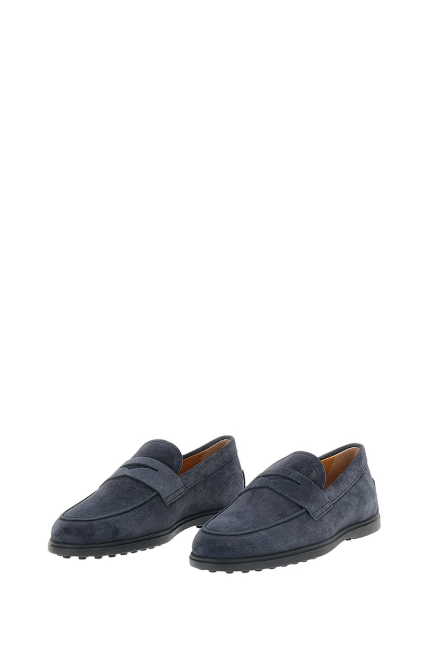 Tod's Blue Gomma 78L Suede Penny Loafers Blauw