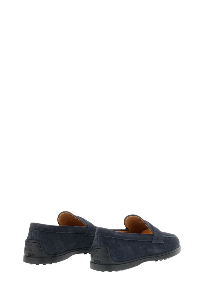 Tod's Blue Gomma 78L Suede Penny Loafers Blauw