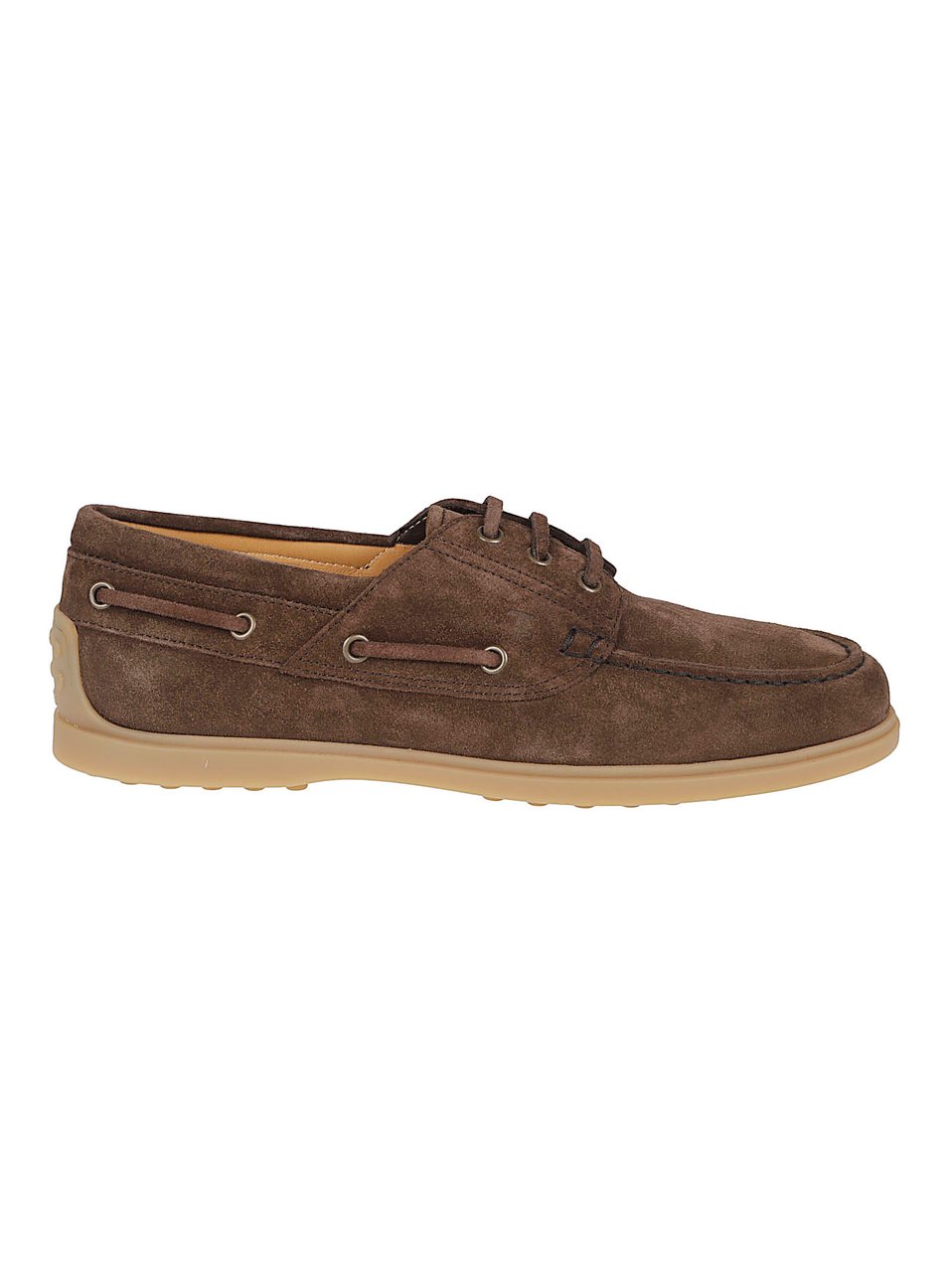 Tod's Suede Brown Boat Shoes Grijs