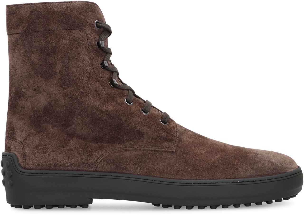 Tod's Lace-up suede ankle boots Bruin