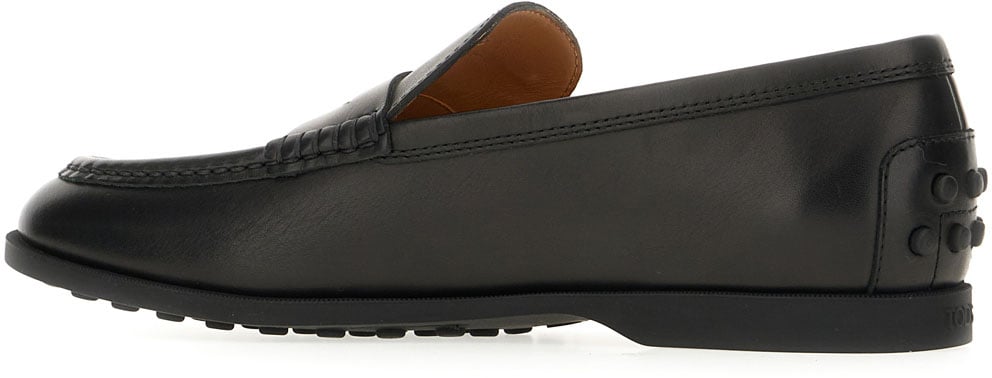 Tod's Tod's Black leather loafers Zwart