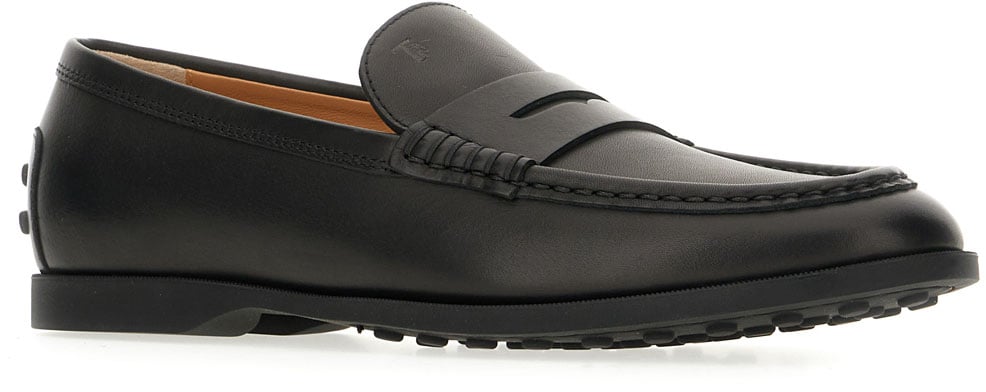 Tod's Tod's Black leather loafers Zwart