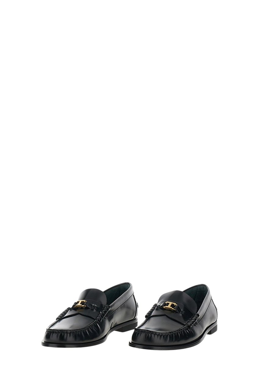 Tod's Brushed Leather Loafers Zwart