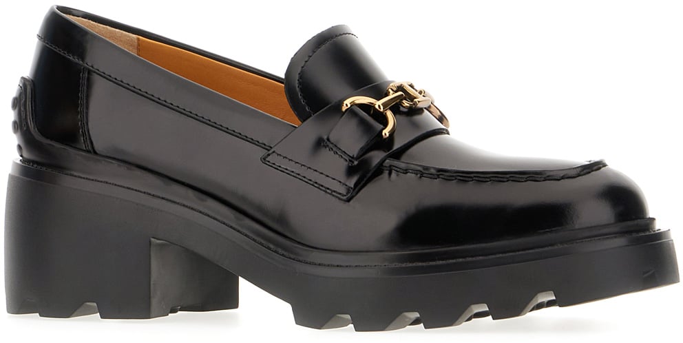 Tod's Tod's Black leather loafers Zwart