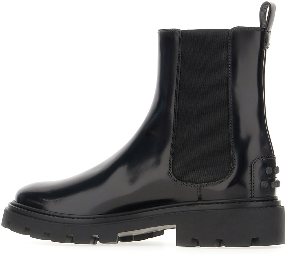 Tod's Tod's Black leather ankle boots Zwart