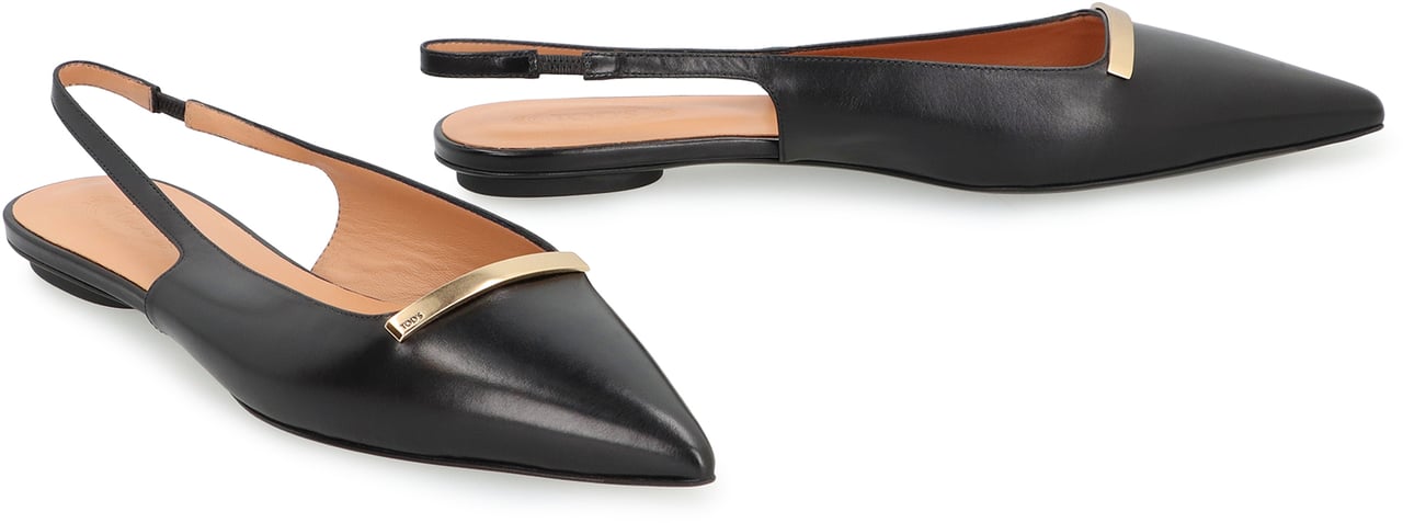 Tod's pointy-toe slingback ballet flats Zwart