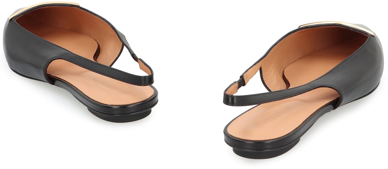 Tod's pointy-toe slingback ballet flats Zwart