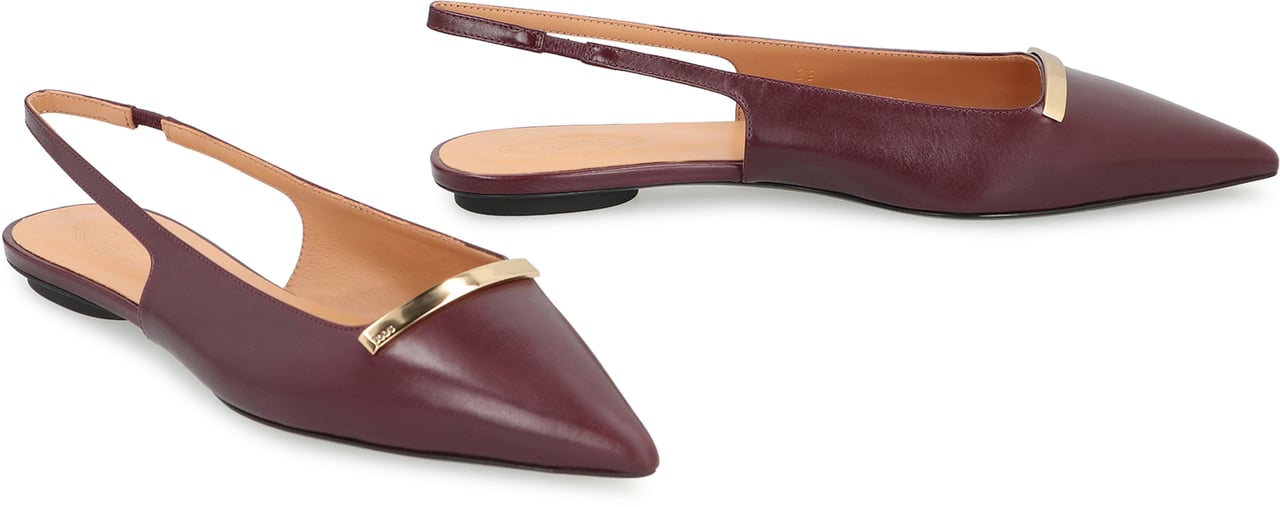 Tod's pointy-toe slingback ballet flats Rood