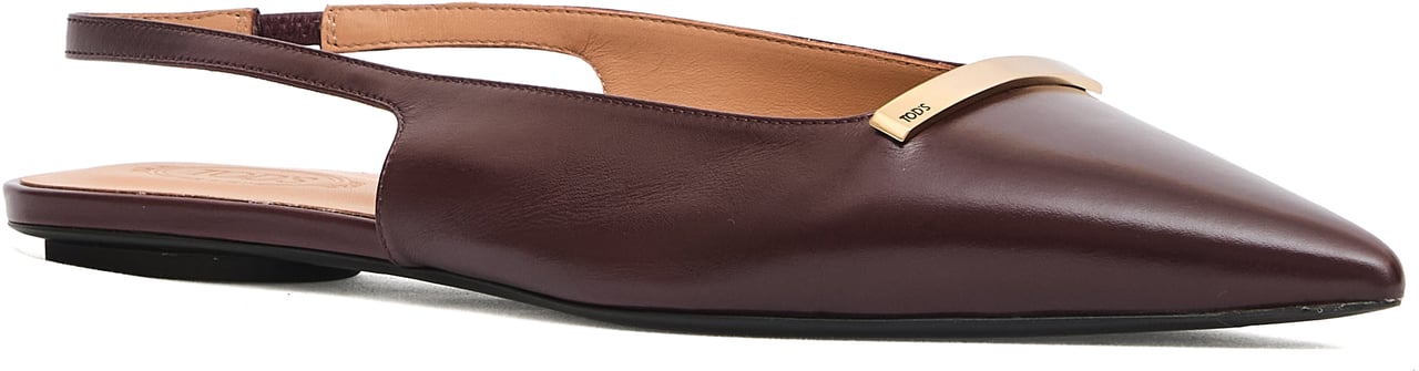 Tod's Slingback Pelle Bordeaux Bassa Rood