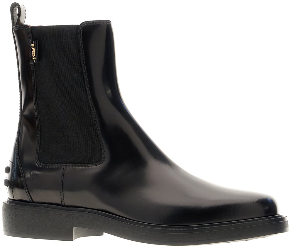 Tod's Black leather ankle boots Zwart