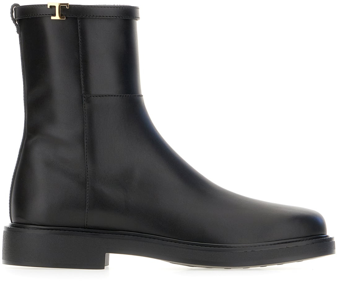 Tod's Tod's Black leather ankle boots Zwart