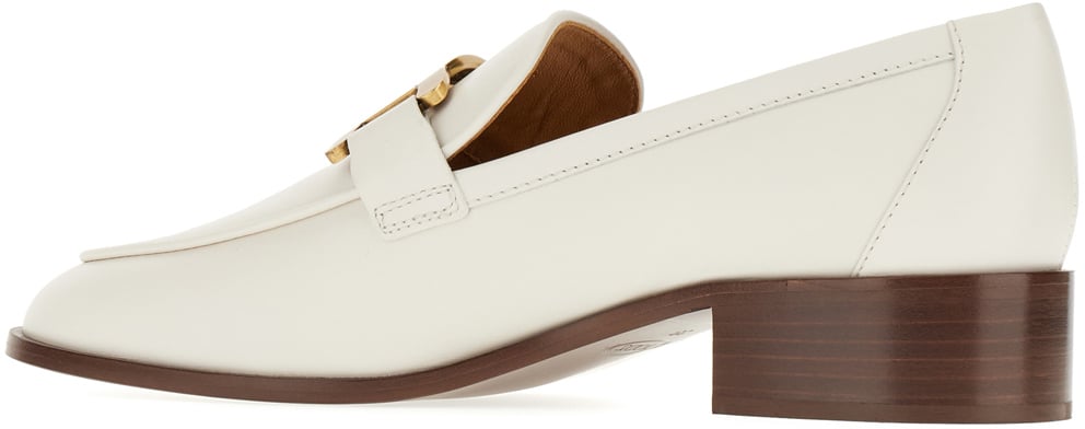 Tod's Ivory leather loafers Neutraal