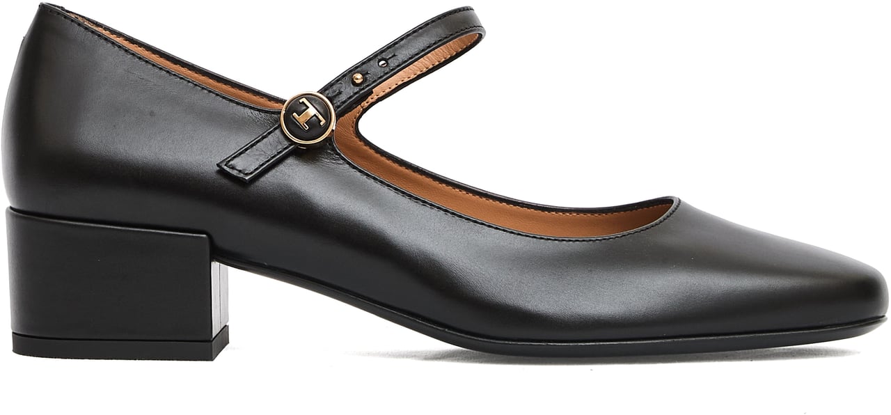 Tod's Ballerina Pelle Nero Cinturino Zwart