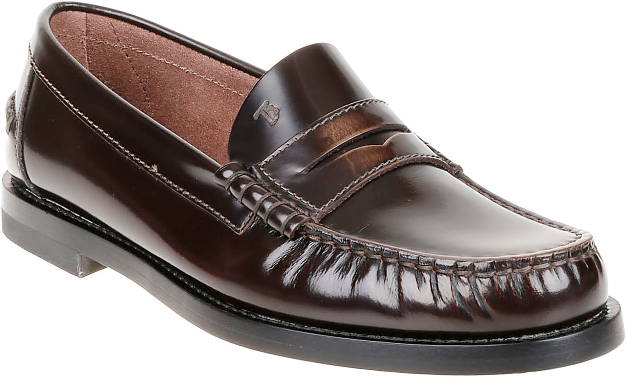 Tod's Flat Shoes Leather Brown Bruin