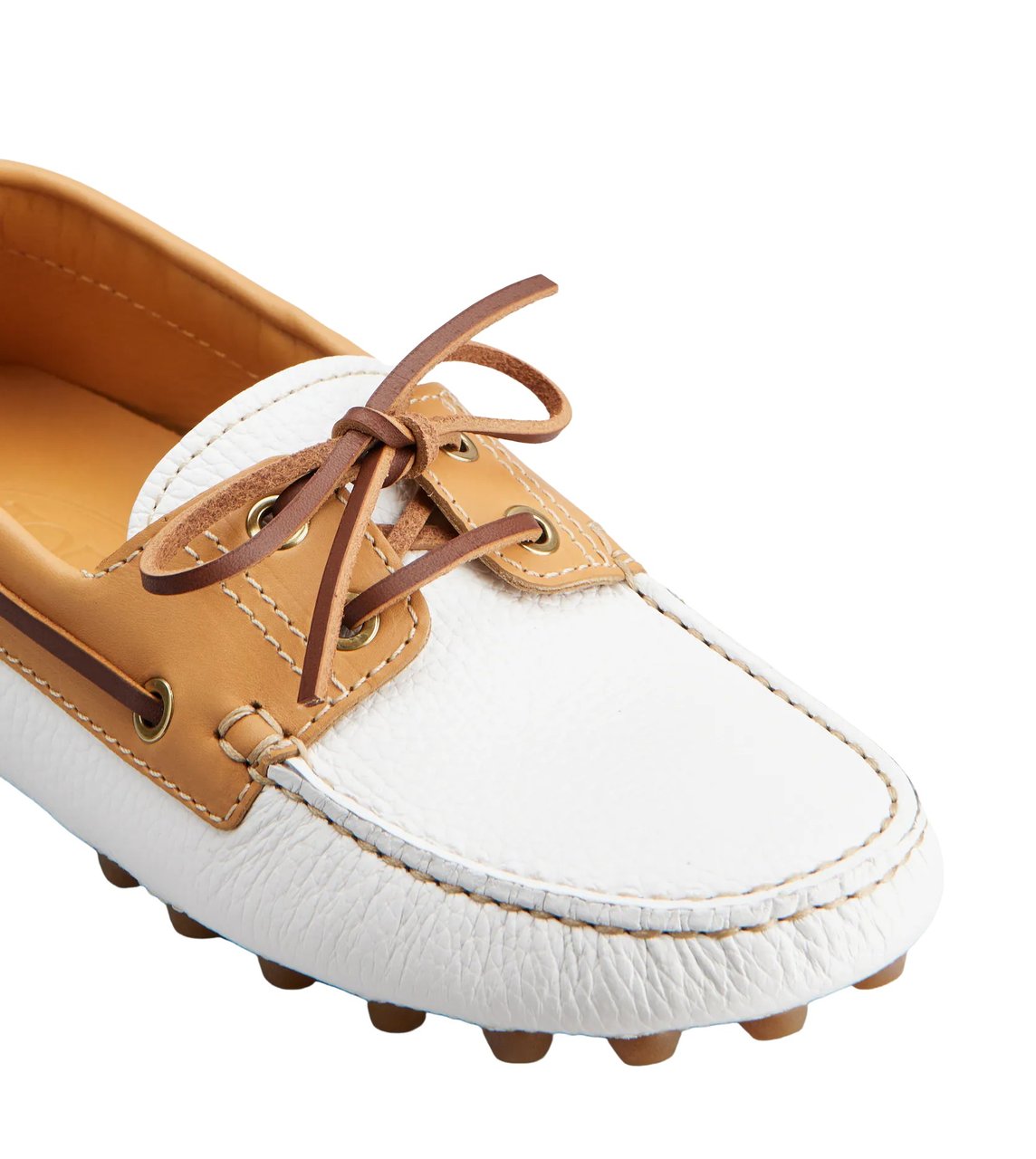Tod's Gommino Bubble Barca Pelle Bianco Wit