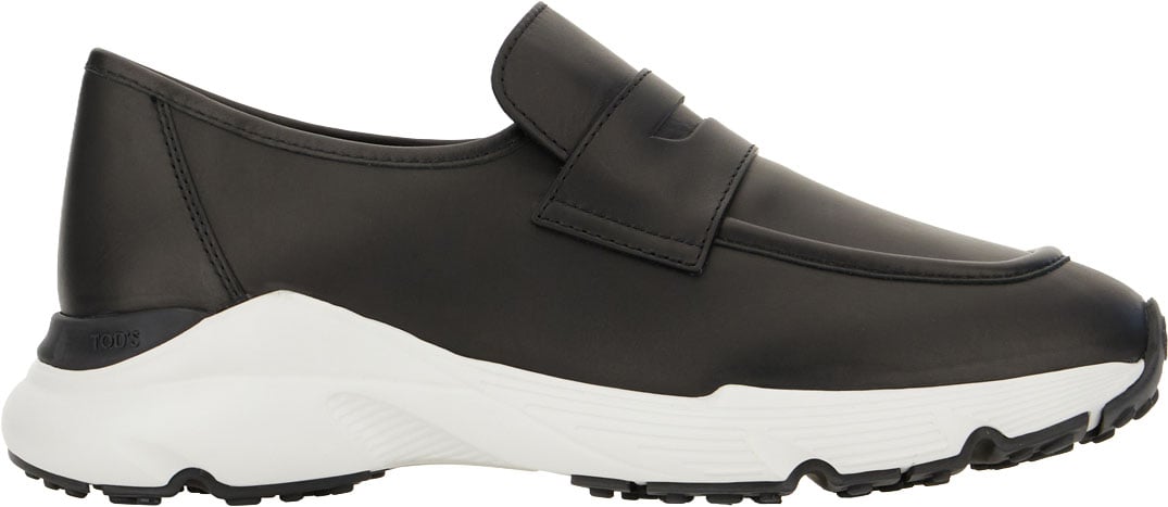 Tod's Black leather loafers Zwart