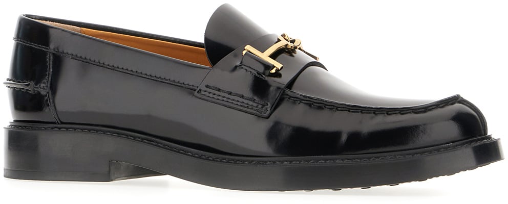 Tod's Tod's Black leather loafers Zwart