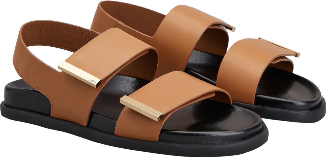 Tod's Sandals Leather Brown Bruin