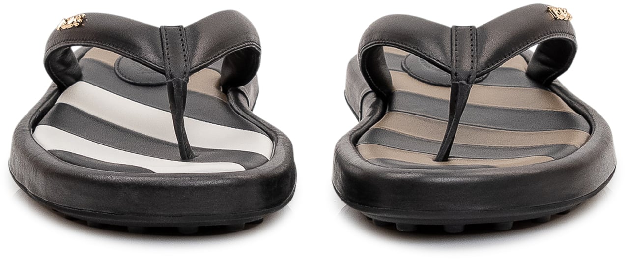 Tod's Infradito in Gomma con Fascia Sagomata Zwart