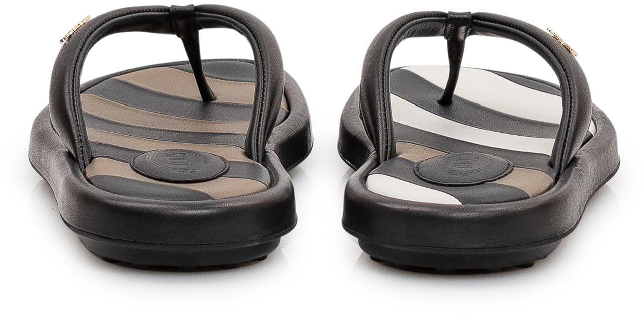 Tod's Infradito in Gomma con Fascia Sagomata Zwart