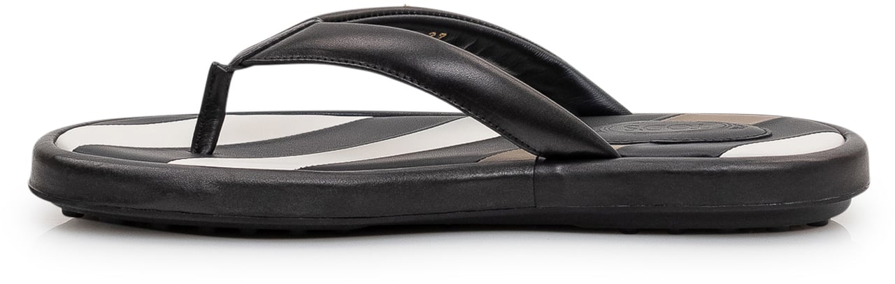 Tod's Infradito in Gomma con Fascia Sagomata Zwart