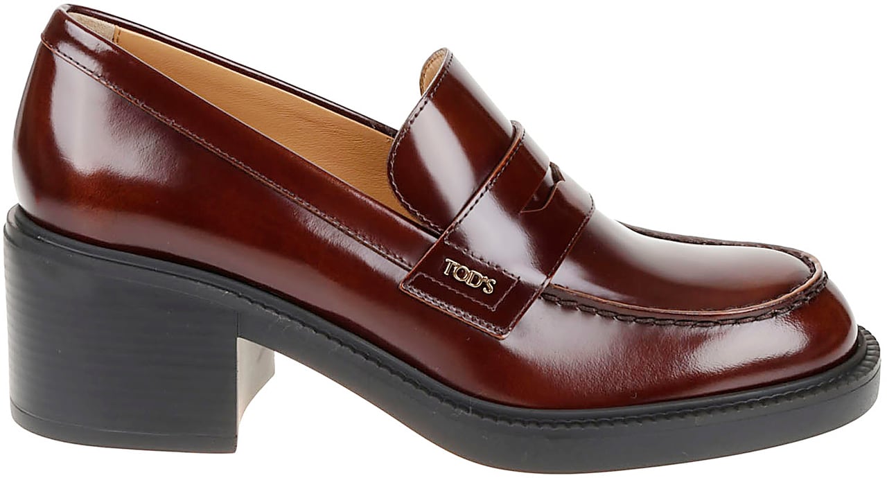 Tod's Flat Shoes Leather Brown Bruin