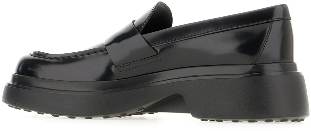 Tod's Black leather loafers Zwart