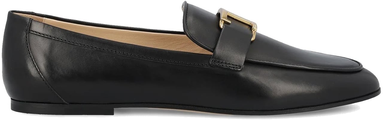 Tod's Tod's T Timeless Leather Loafers Zwart
