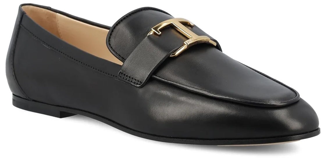 Tod's Tod's T Timeless Leather Loafers Zwart