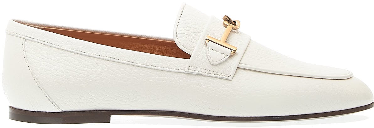 Tod's Mocassino In Pelle Bianco Morsetto Wit
