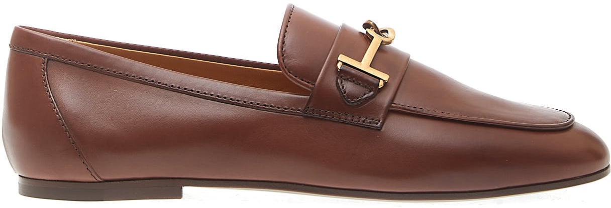 Tod's Mocassino In Pelle Cuoio Morsetto Bruin