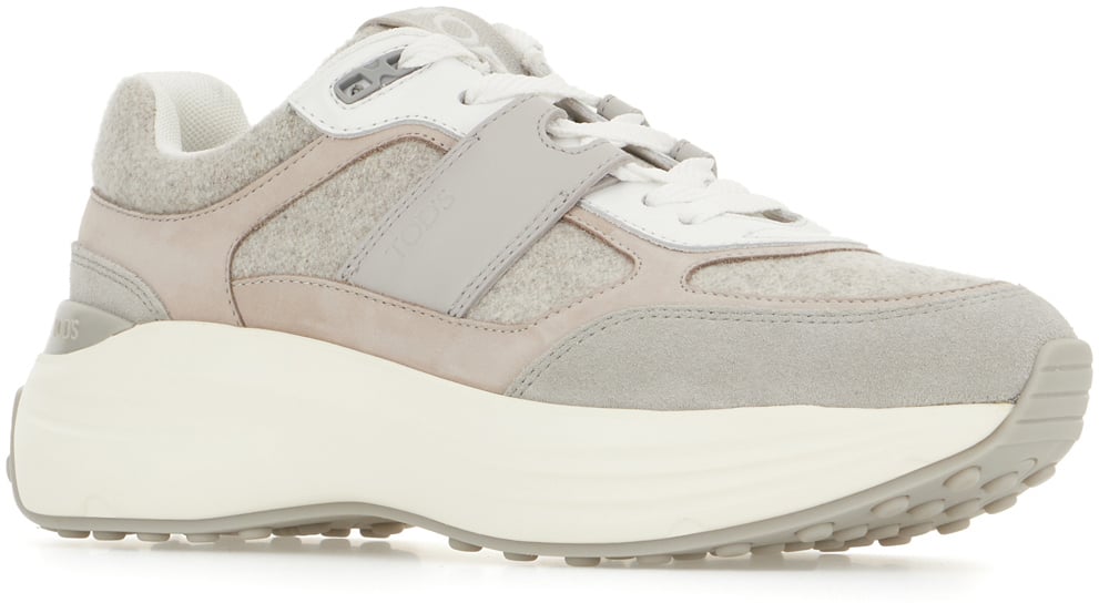 Tod's Sneakers Grigio Medio Perla Bianco Grijs